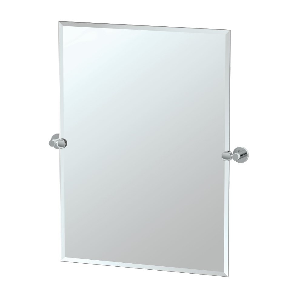 Channel 19-1/2x24" Pivot Frameless Rectangular Mirror Chrome